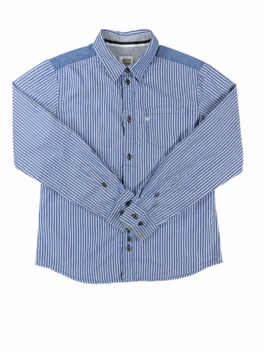 ARMANI JUNIOR Long Sleeve Striped Button Down Shirt - 10